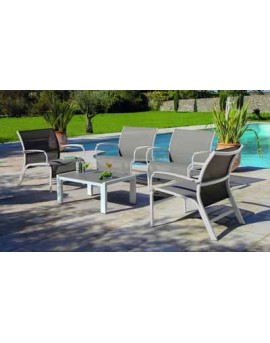 Set lounge linea blanc taupe