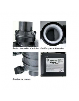 Pompe de filtration Pentair Swimmey 21m3/h Compatible Eau Saline 2 CV mono